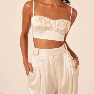 La Lune Corded Ruched Bralette and La Lune High Waisted Tailored Pant